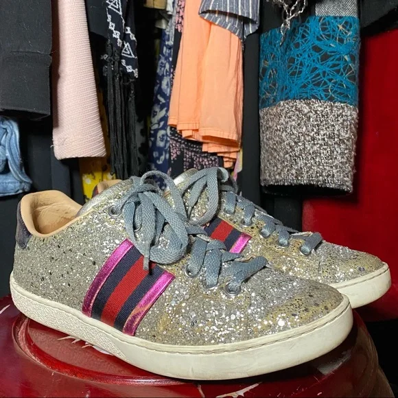 Authentic Gucci glitter sneakers - Picture 1 of 8